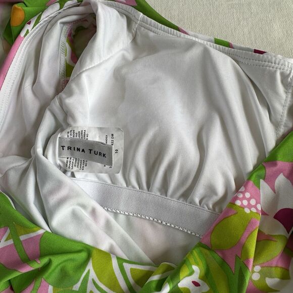 Trina Turk La Palma Off The Shoulder One Piece Swimsuit Ruffle Swim size 10 - Picture 6 of 8